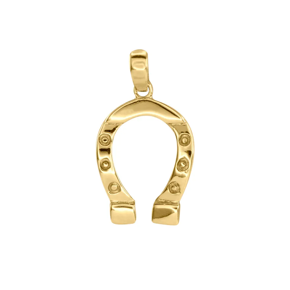 Horseshoe Pendant in 10K Yellow Gold