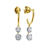 10K Yellow Gold Diamond Dangling Earrings (0.06 ct tw)