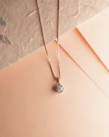 Diamond Pendant Necklace in 14K White Gold ( ct tw