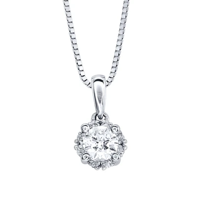 Diamond Pendant Necklace in 14K White Gold (0.50 ct tw)