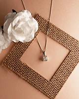 Princess Cut Diamond Pendant Necklace in 14K White Gold (0.50 ct tw)
