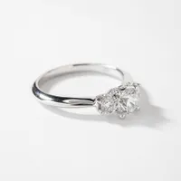 Three Stone Diamond Engagement Ring 14K White Gold (1.35 ct tw)