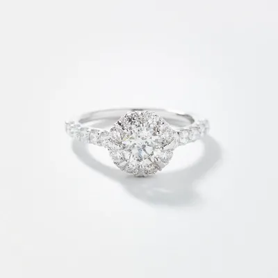 Diamond Engagement Ring 14K White Gold (1.45 ct tw)