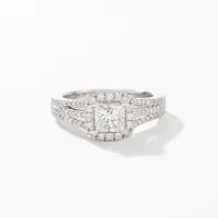 Princess Cut Diamond Engagement Ring 18K White Gold (1.47 ct tw)