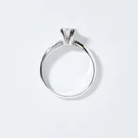 Princess Cut Diamond Solitaire Engagement Ring 14K White Gold (0.35