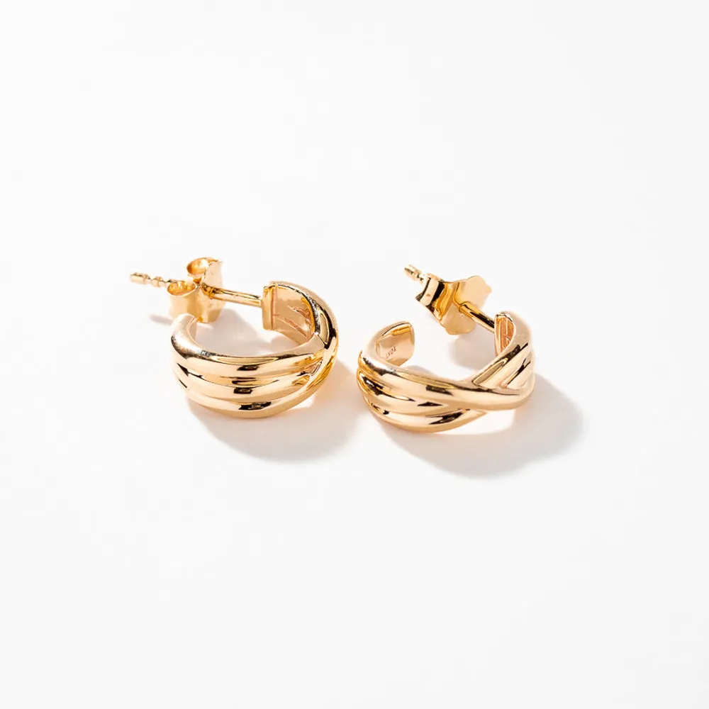 Braided Hoop Earrings in 10K Yellow Gold