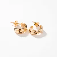 Braided Hoop Earrings in 10K Yellow Gold