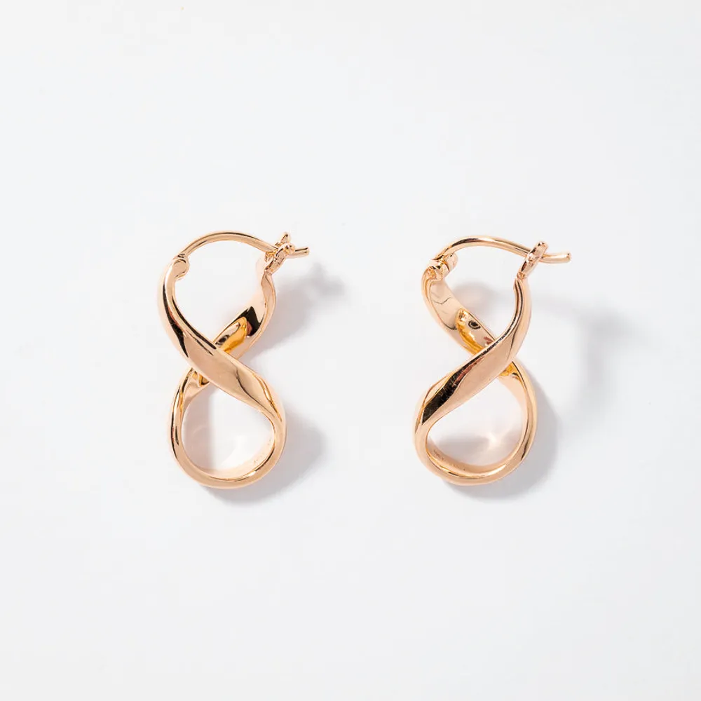 Wavy Hoop Earrings in 10K Yellow Gold