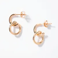 Circle Drop Earrings in 10K Yellow Gold