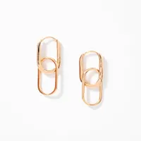 Paperclip Drop Earrings in 10K Yellow Gold