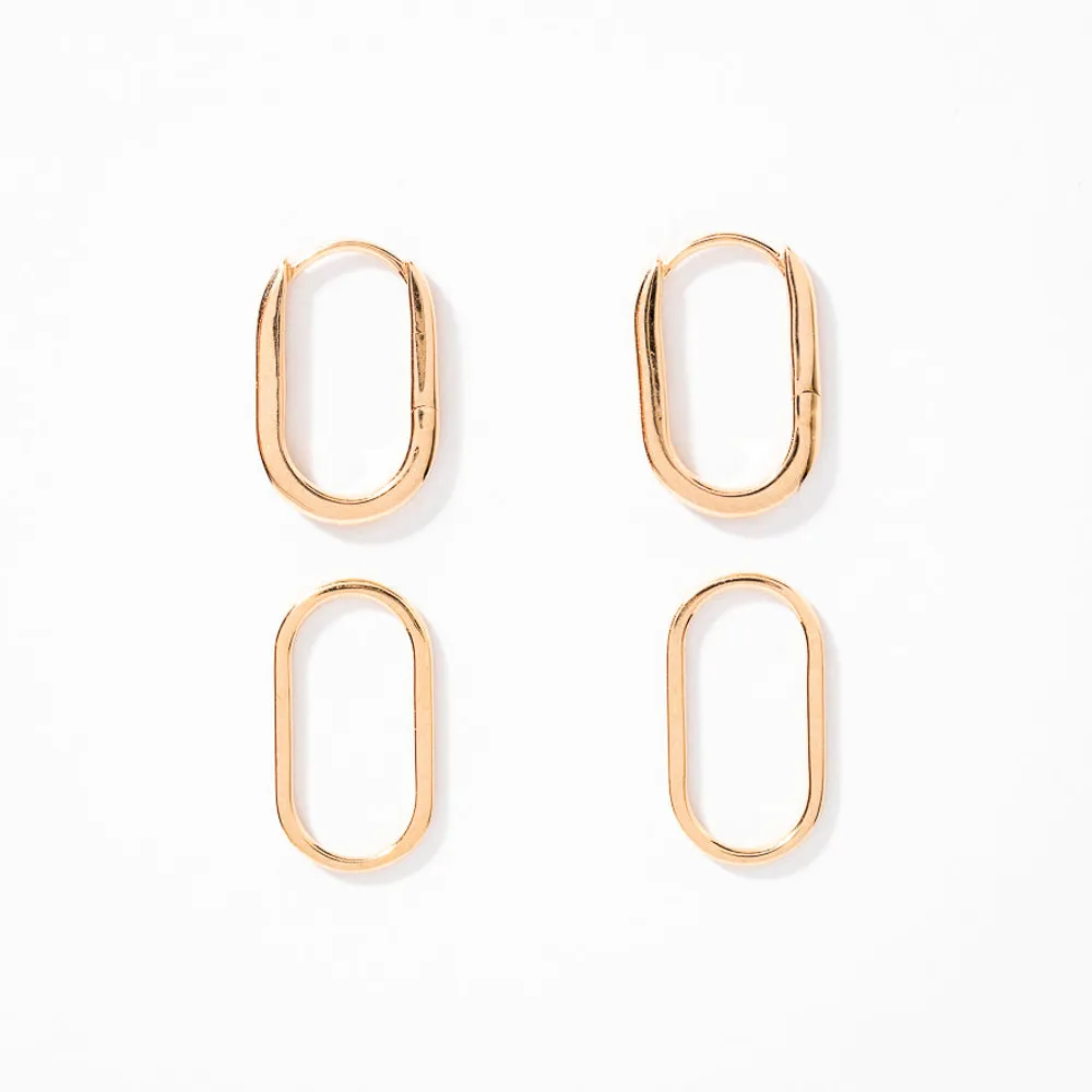 Paperclip Drop Earrings in 10K Yellow Gold