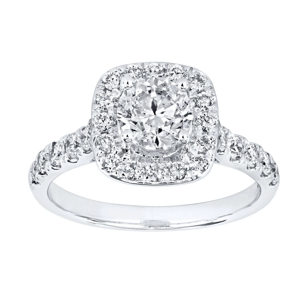 Halo Diamond Engagement Ring 14K White Gold (1.50ct tw)