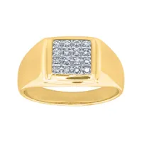 Bold Men's Diamond Ring 10K Yellow Gold (0.12ct tw)