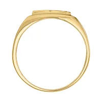 Men's Diamond Signet Ring 10K Yellow and White Gold (0.03ct tw)