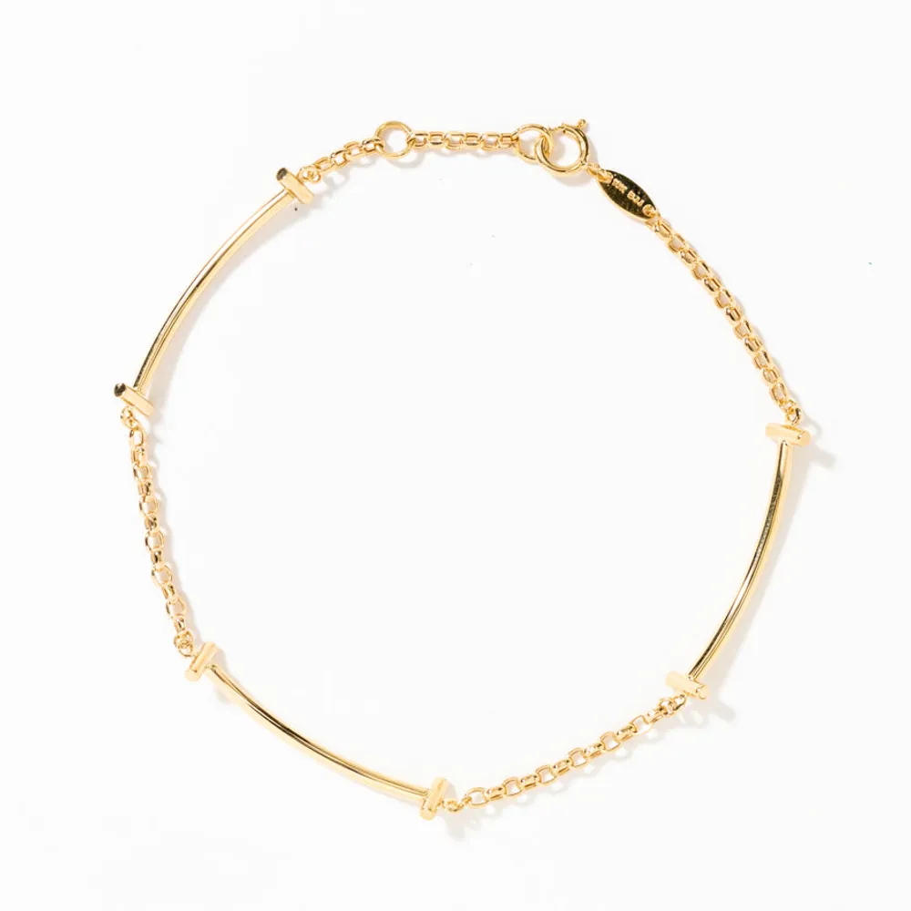 Bar Chain Bracelet in 10K Yellow Gold