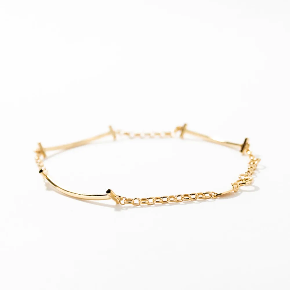 Bar Chain Bracelet in 10K Yellow Gold