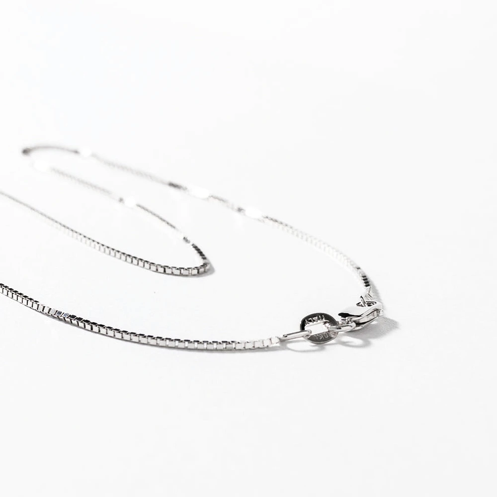 10K White Gold 1.00mm Box Chain (20")