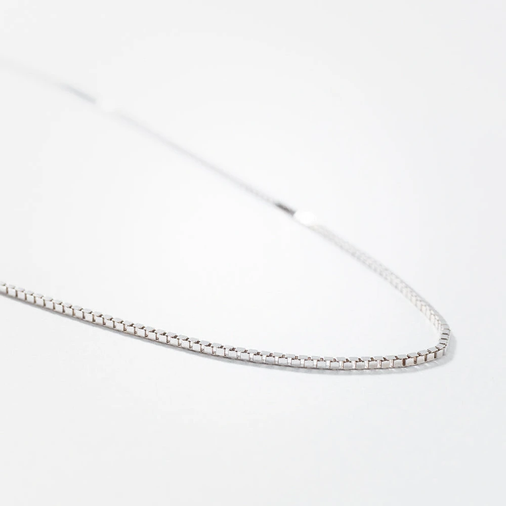 10K White Gold 1.00mm Box Chain (20")