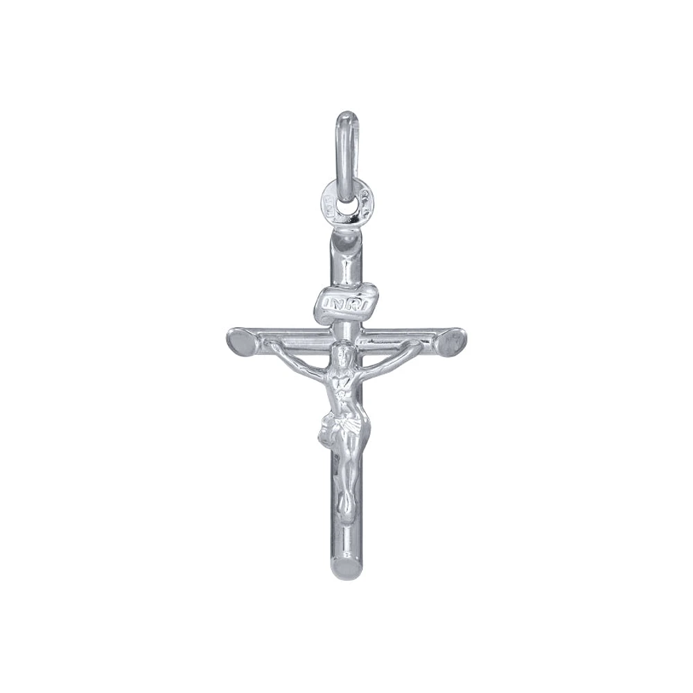 10K White Gold Crucifix Cross Pendant