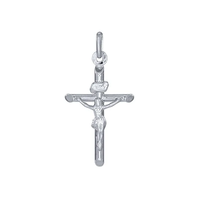10K White Gold Crucifix Cross Pendant