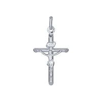 10K White Gold Crucifix Cross Pendant