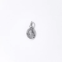 10K White Gold Saint Christopher Medal Charm