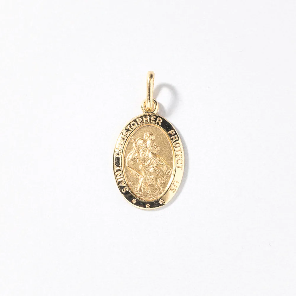 10K Gold Saint Christopher Medal Charm