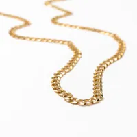 3mm Concave Curb Chain in 10K Yellow Gold (24”)