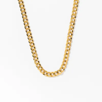 3mm Concave Curb Chain in 10K Yellow Gold (24”)