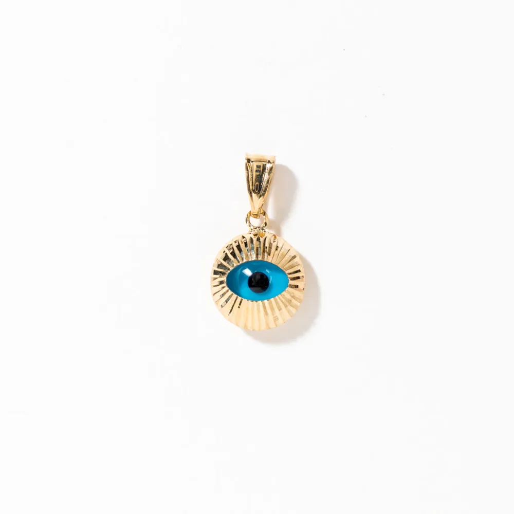 Evil Eye Charm in 10K Yellow Gold