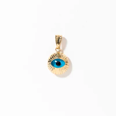 Evil Eye Charm in 10K Yellow Gold