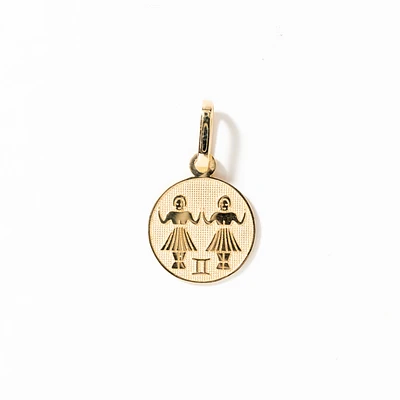 Gemini Charm Pendant in 10K Yellow Gold