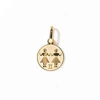 Gemini Charm Pendant in 10K Yellow Gold