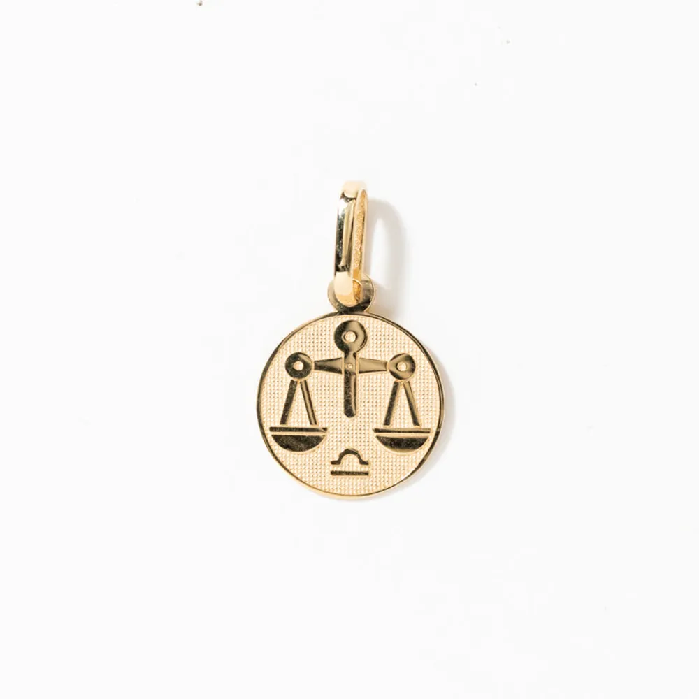 Libra Charm Pendant in 10K Yellow Gold