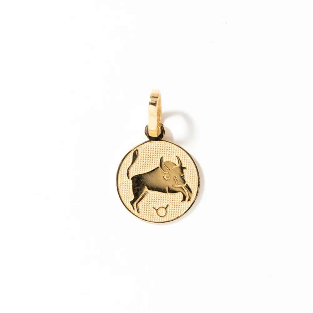 Taurus Charm Pendant in 10K Yellow Gold