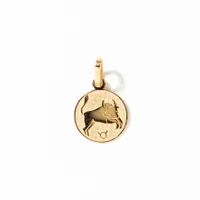 Taurus Charm Pendant in 10K Yellow Gold