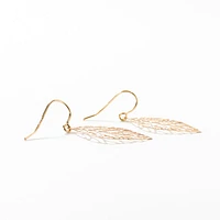 Cutout Leaf Earrings in 10K Yellow Gold