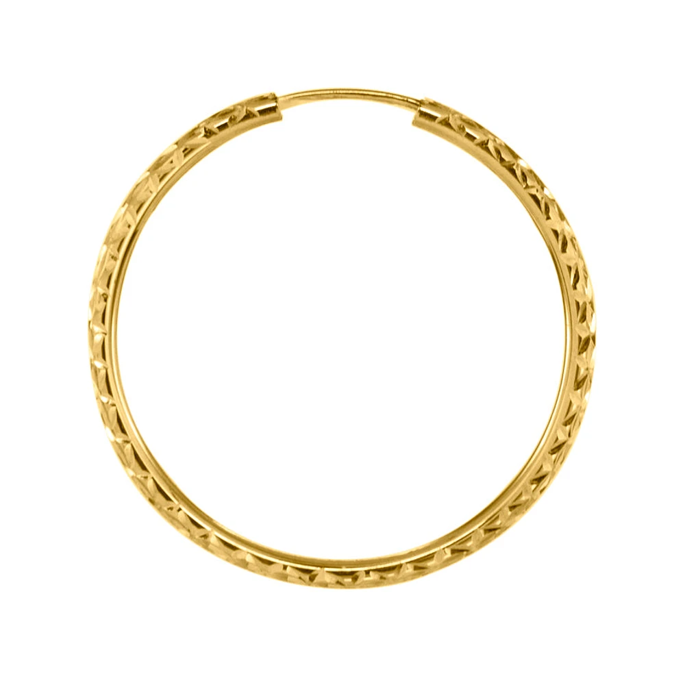 Diamond Cut Hoop Earrings in 10K Yellow Gold