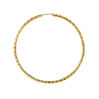 50mm Diamond Cut Hoop Earrings in 10K Yellow Gold
