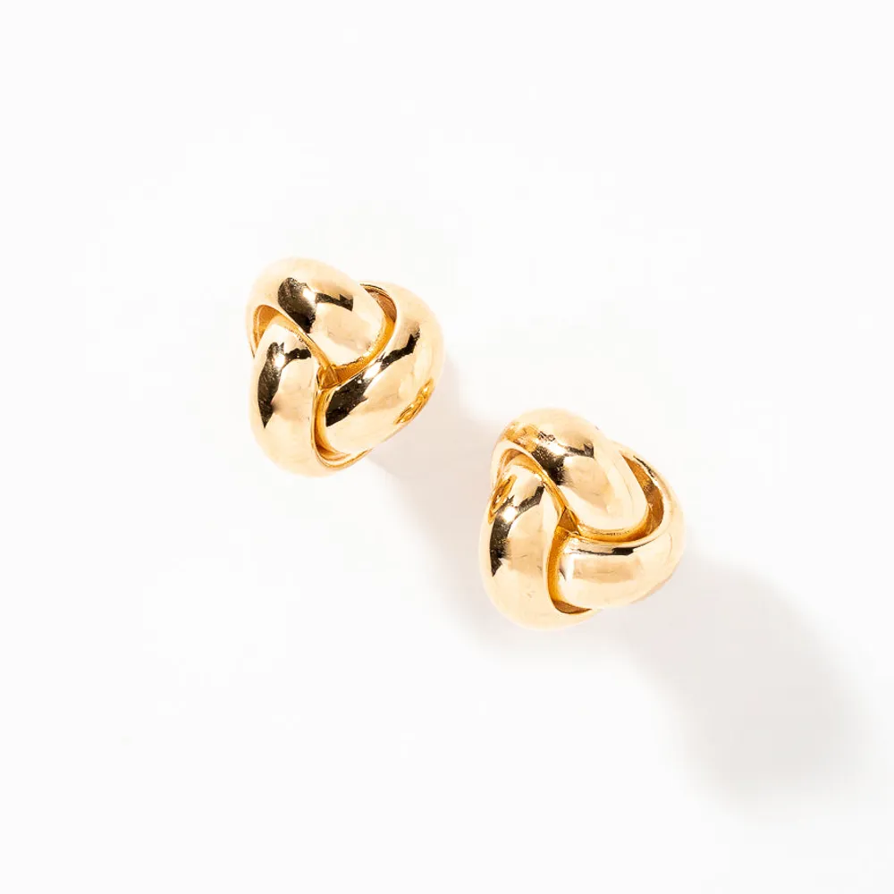 Love Knot Earrings in 14K Yellow Gold