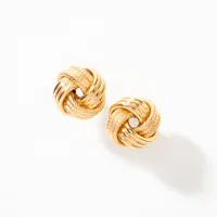 Love Knot Stud Earrings in 14K Yellow Gold