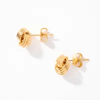 Love Knot Stud Earrings in 14K Yellow Gold