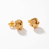 Love Knot Stud Earrings in 14K Yellow Gold