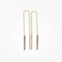 Pull Through Drop Earrings in 10K Yellow Gold