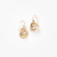 Interlocking Circle Earrings in 10K Yellow and White Gold