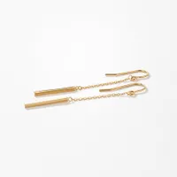 Bar and Chain Drop Earrings in 10K Yellow Gold