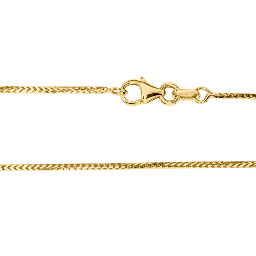 10K Italian Gold 0.9mm Square Franco Chain (16