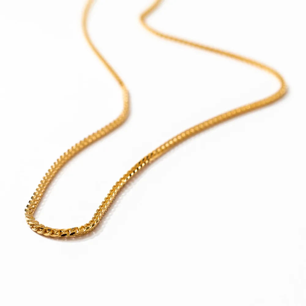 10K Italian Yellow Gold 1.2mm Square Franco Chain (18")