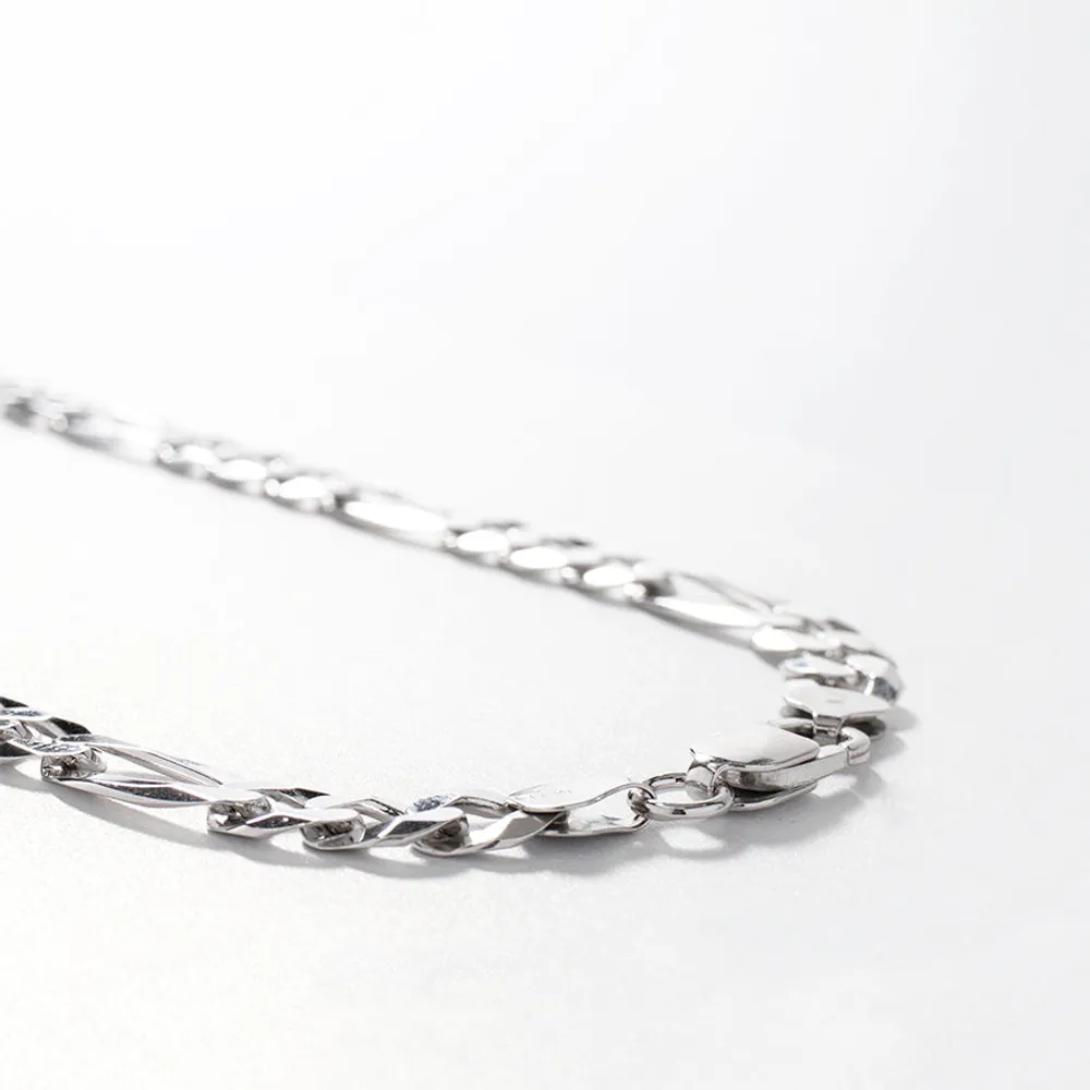 8mm Silver Figaro Chain (24”)