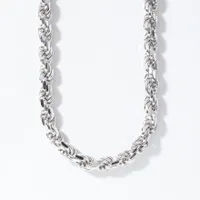 Silver 4.38mm Diamond Cut Rope Chain (26")